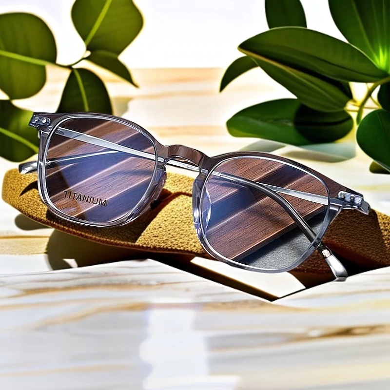 百搭轻眼镜框男女款板材纯钛方形男士时尚潮女生架近视防蓝光配镜