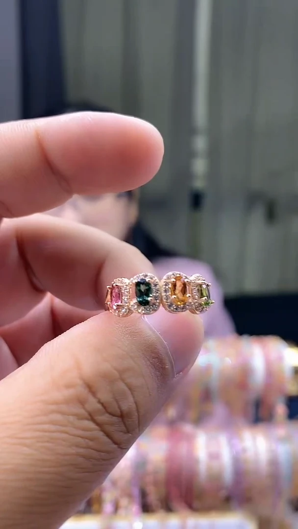 【闪购商品】碧玺戒指银S925镶嵌54354354354