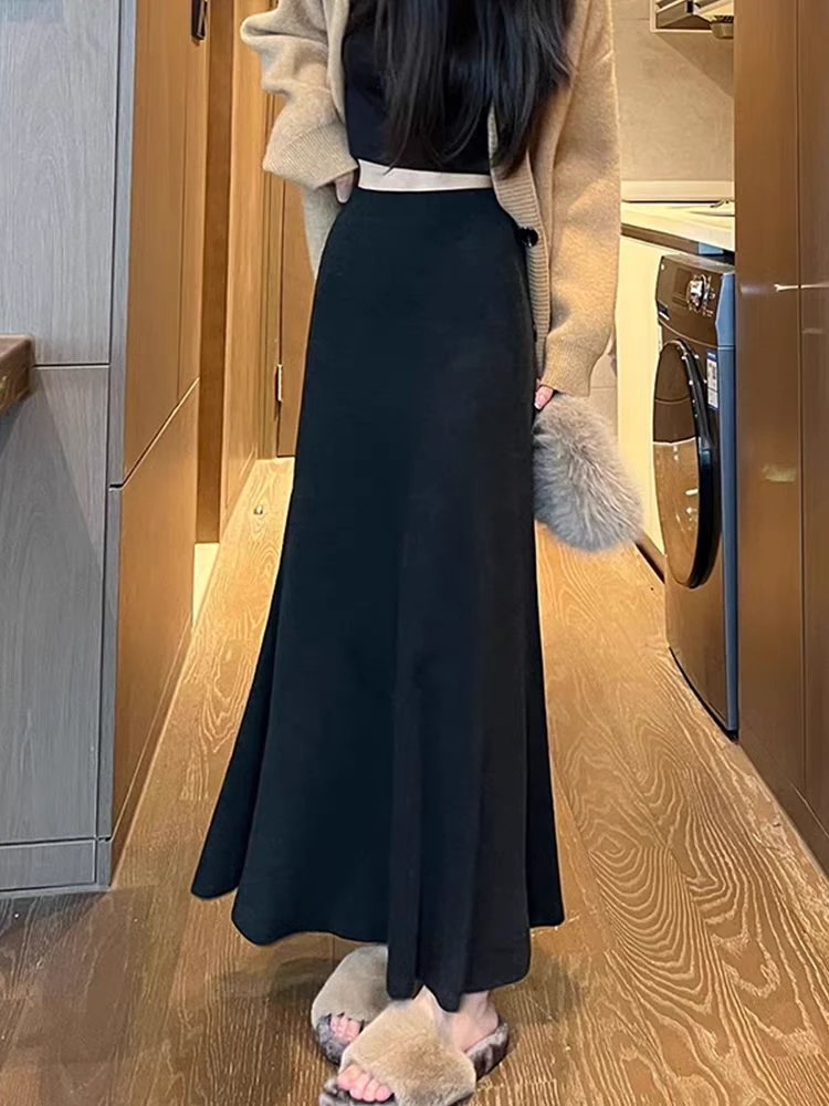 【空气棉】【两个裙长】鱼尾半身裙女秋季2025新款高腰显瘦a字裙子