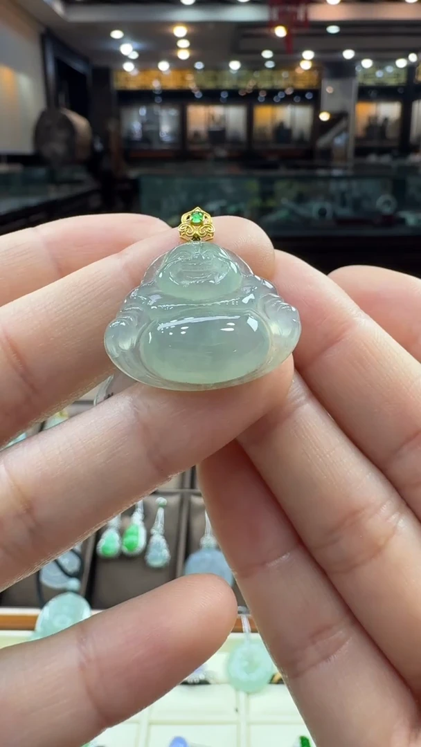 【闪购商品】翡翠颈饰18K金镶嵌佛公