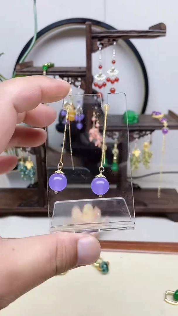 翡翠14K金镶嵌耳饰10号