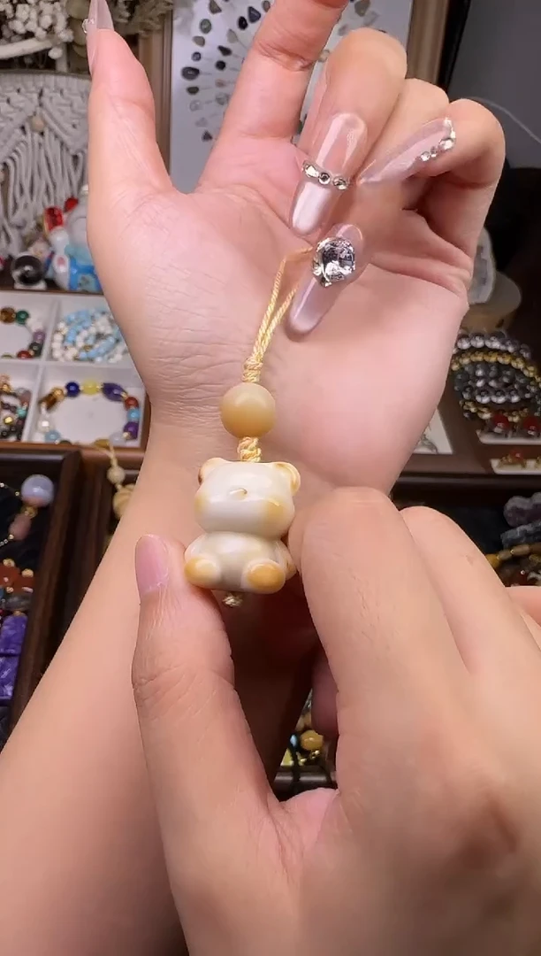天然辰砂菩提手机挂