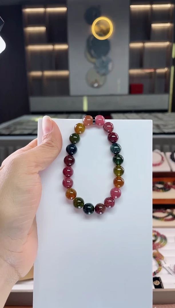 未镶嵌老矿碧玺单圈手串9mm+碧玺（多样性发一条）Q