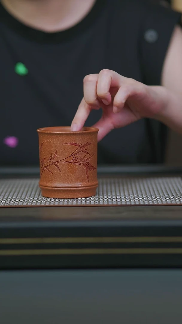 茶壶紫砂金降坡精气神竹节杯200cc
