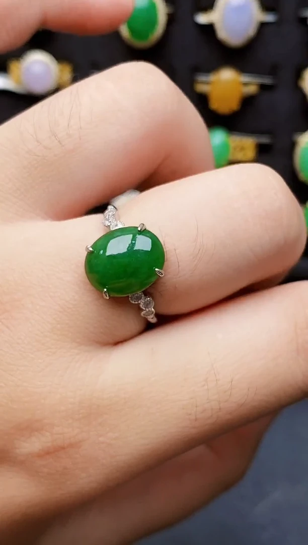 银S925镶嵌戒指翡翠7053