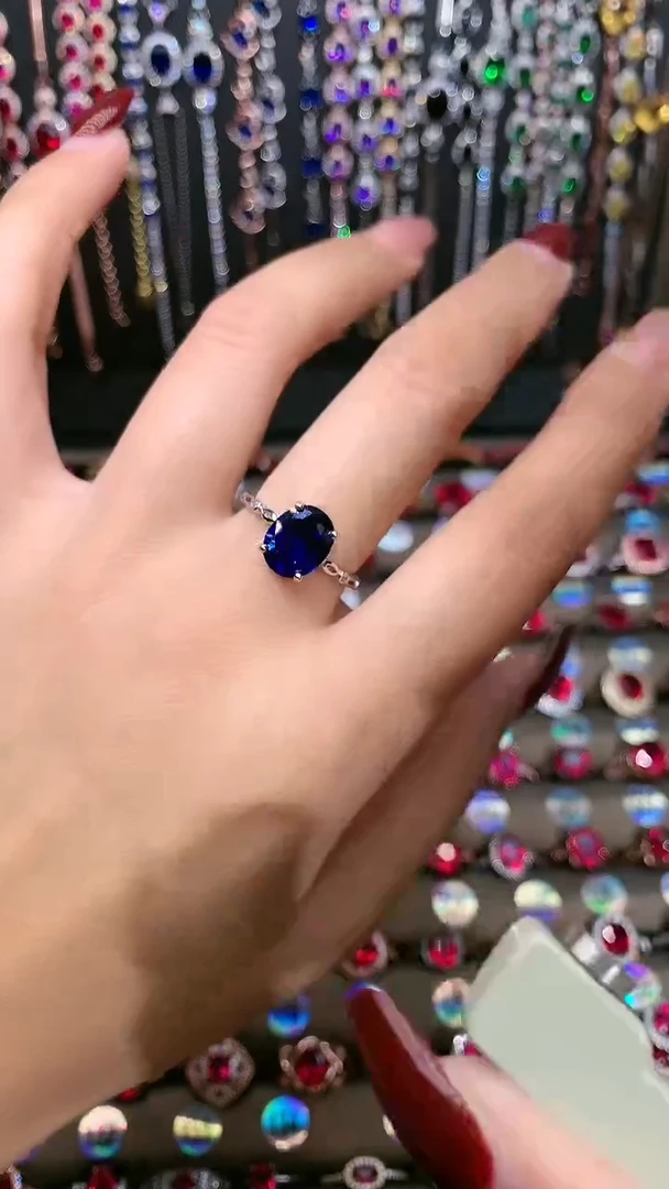 【闪购商品】蓝宝石戒指银S925镶嵌8.10