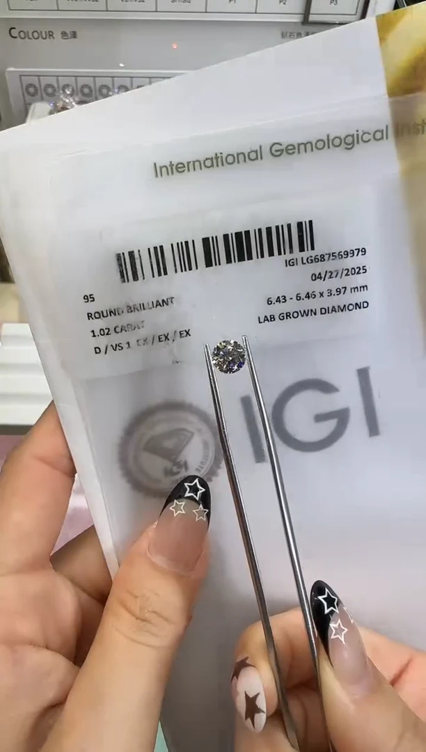 裸石实验室培育钻石@1.02 ct 先鉴赏，再定制！