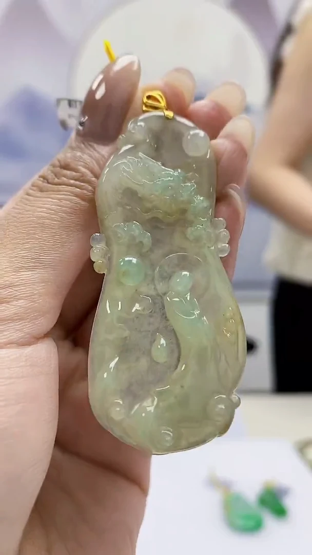 定制翡翠18K金镶嵌4989MM-jj挂件176