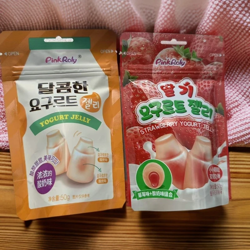 【2025.12.5到期】韩国品可粒酸奶味夹心软糖50g*6包+草莓味50g*2包