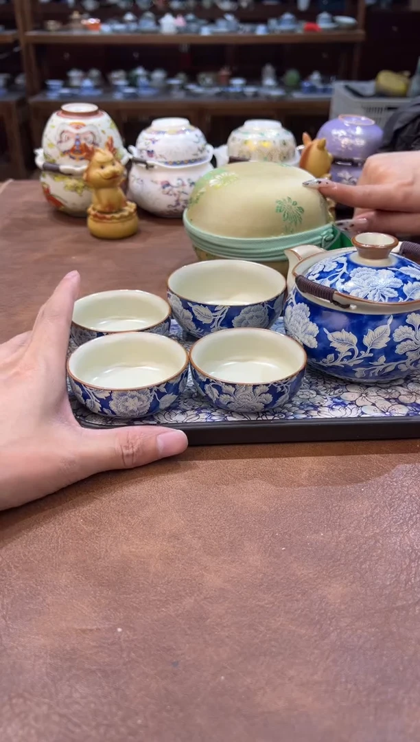 真的很便宜会开片的旅行茶具