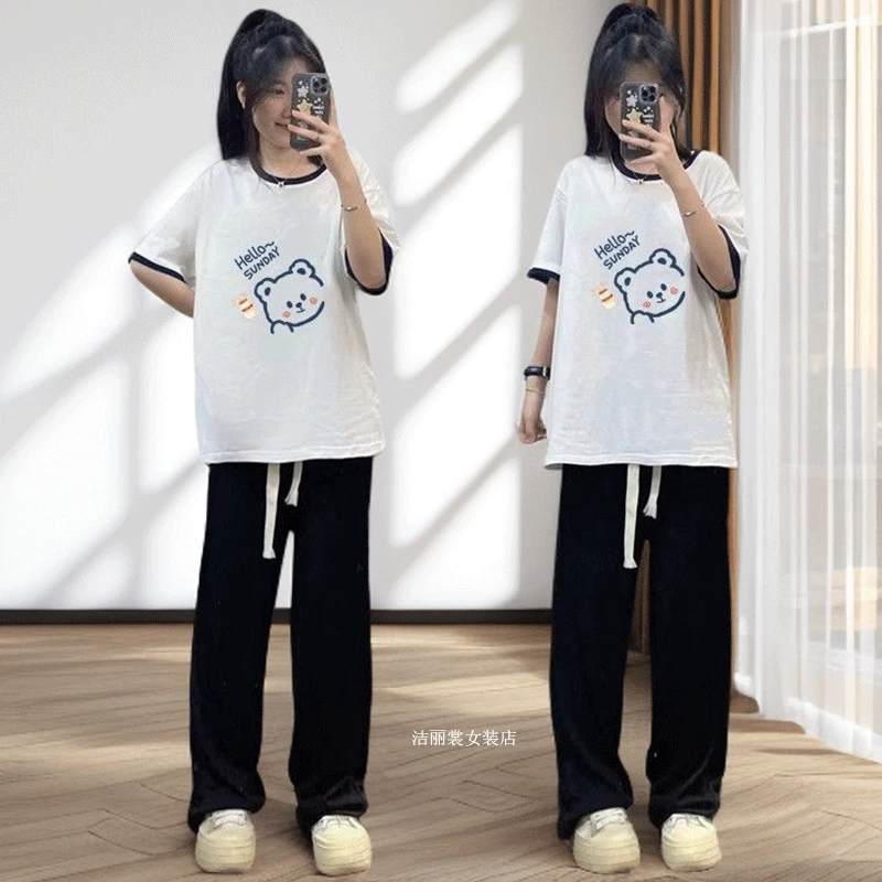 少女学院风休闲运动服套装夏季15-17岁初中生女装潮牌一整套衣服