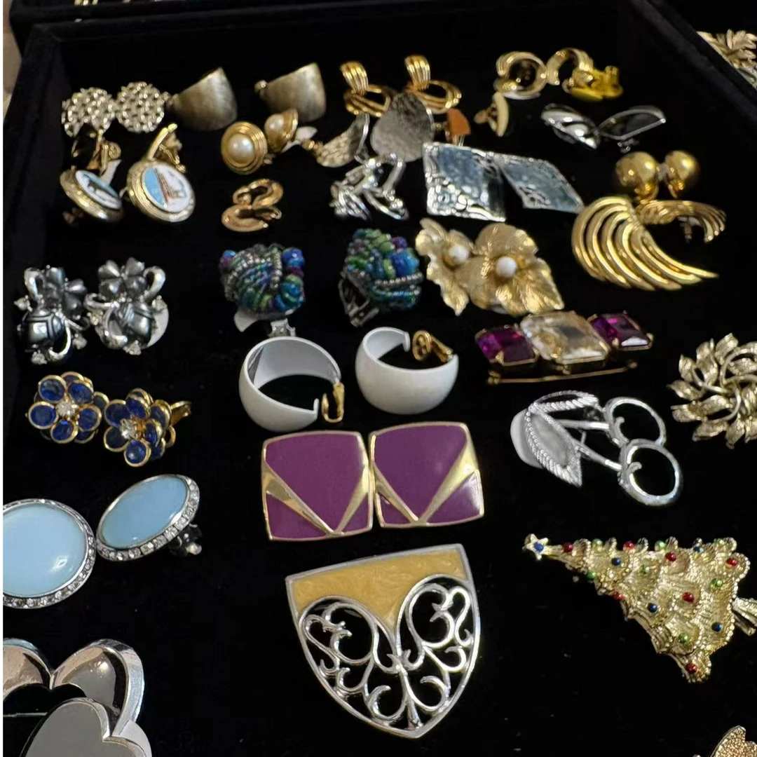 合金项链 合金饰品复古首饰vintage耳夹项链胸针手链复古气质风