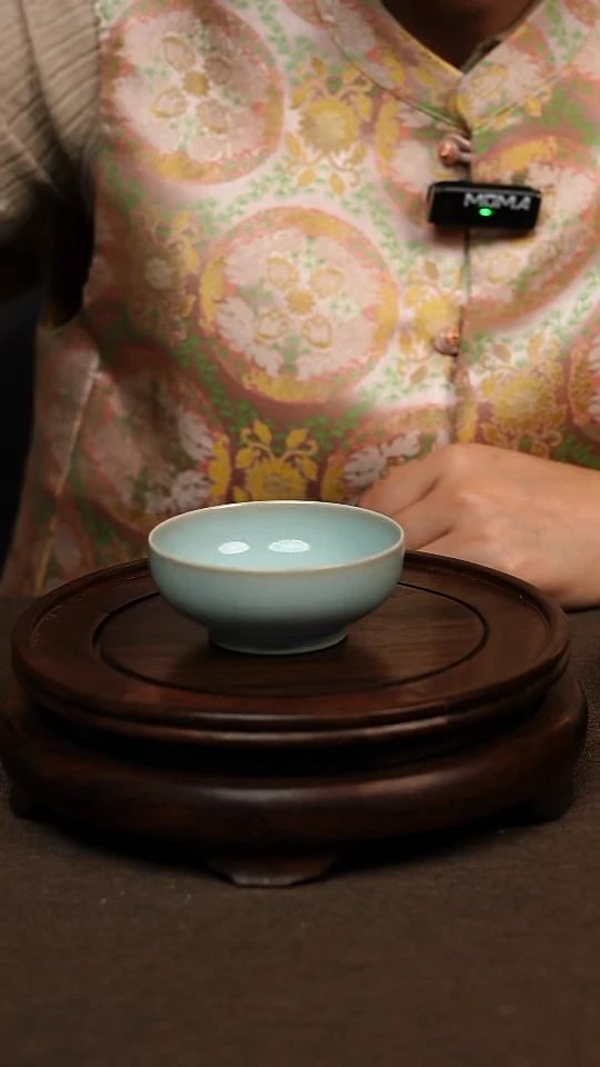 瓷片天青色全手工普洱杯70ml微瑕不带礼盒