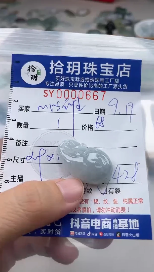 颈饰未镶嵌翡翠M**雄翡翠挂件钱袋667