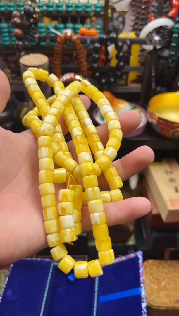 未镶嵌颈饰蜜蜡黄蜜桶108