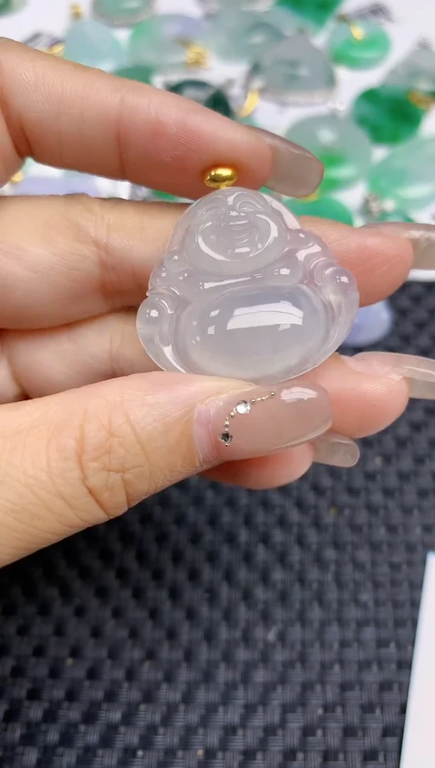 颈饰18K金镶嵌翡翠天然缅甸A货翡翠百元以上9元证书费自理