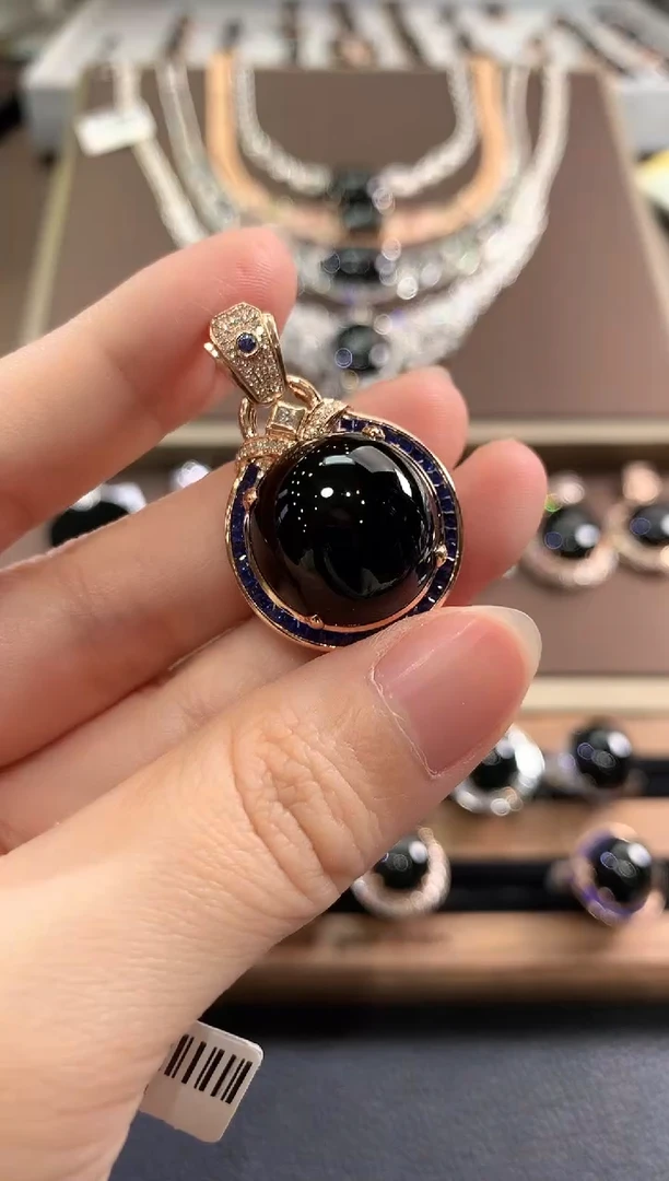 吊坠(不含链)18K金镶嵌翡翠g165