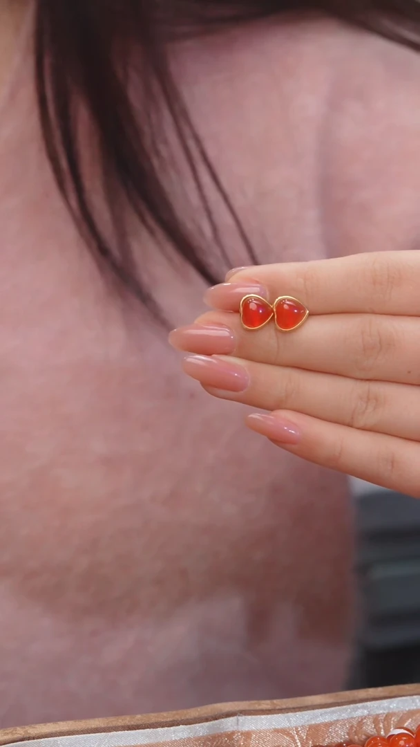 【闪购商品】南红玛瑙耳饰未镶嵌多样性发@@N1928