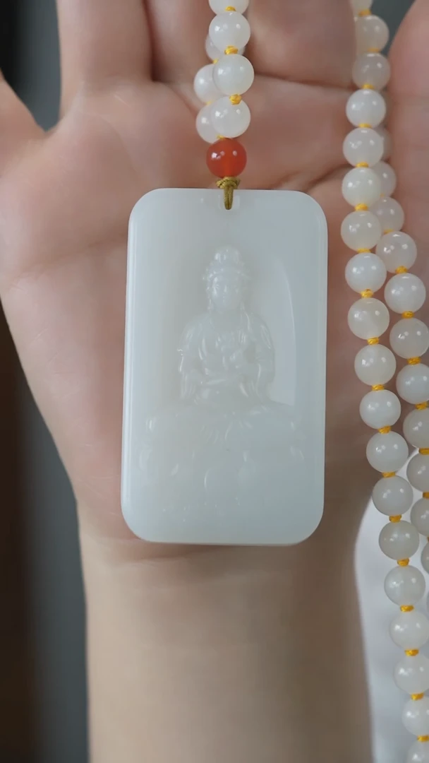 和田玉未镶嵌颈饰观音