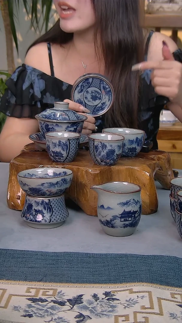 7件套陶瓷茶具老陶泥开片纹