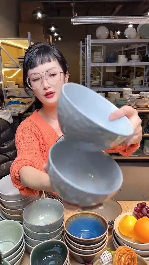 瓷177外贸尾货高温釉下彩陶瓷餐具默认微瑕