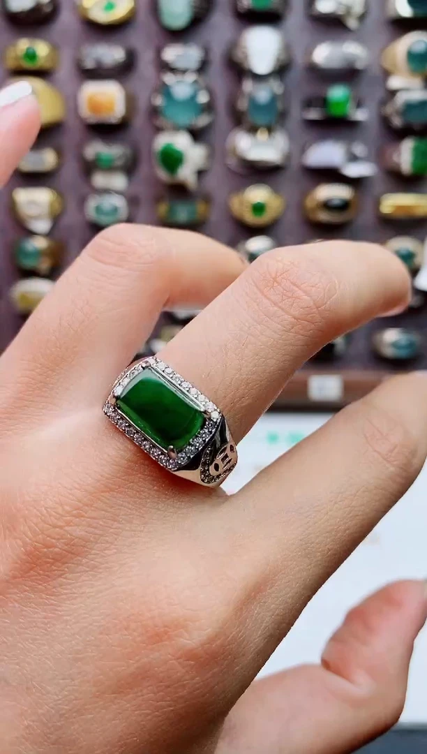 未镶嵌戒指翡翠天然 翡翠男戒