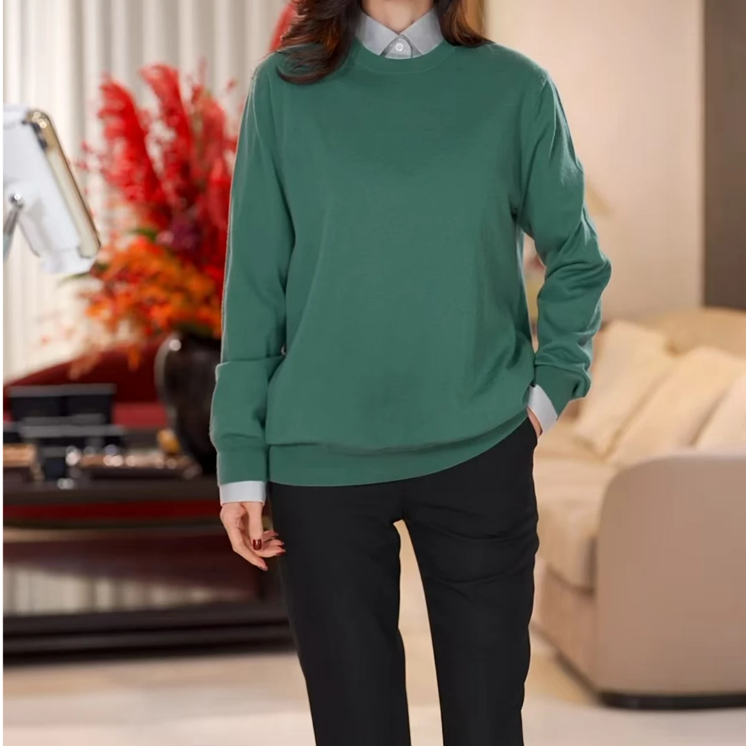 EDFNOT/杨红霞汝意TSYR精纺男装圆领套头衫DWM103003C