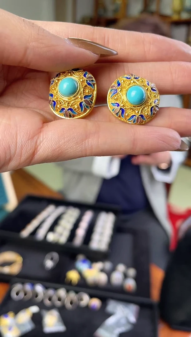 【闪购商品】非遗绝技花丝镶嵌戒指  耳钉