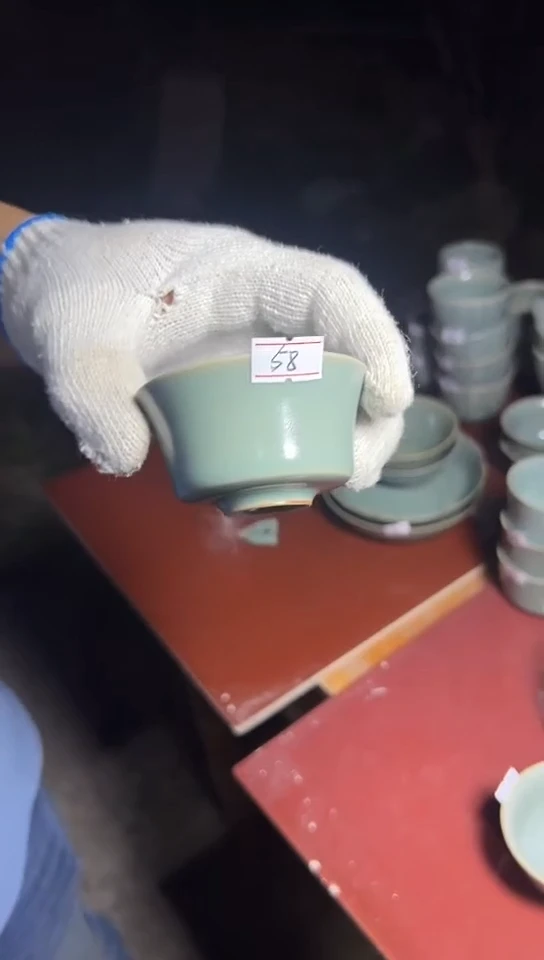 柴烧原矿釉全品圈足品茗杯58号