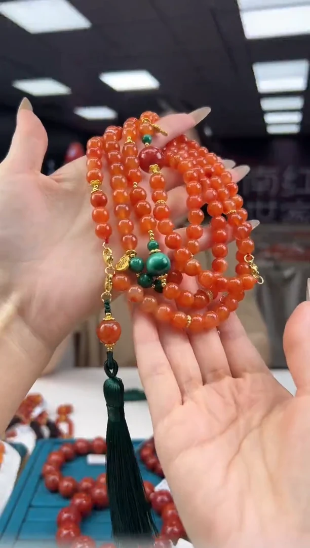 南红玛瑙珠串未镶嵌6.17-8mm（多样式）