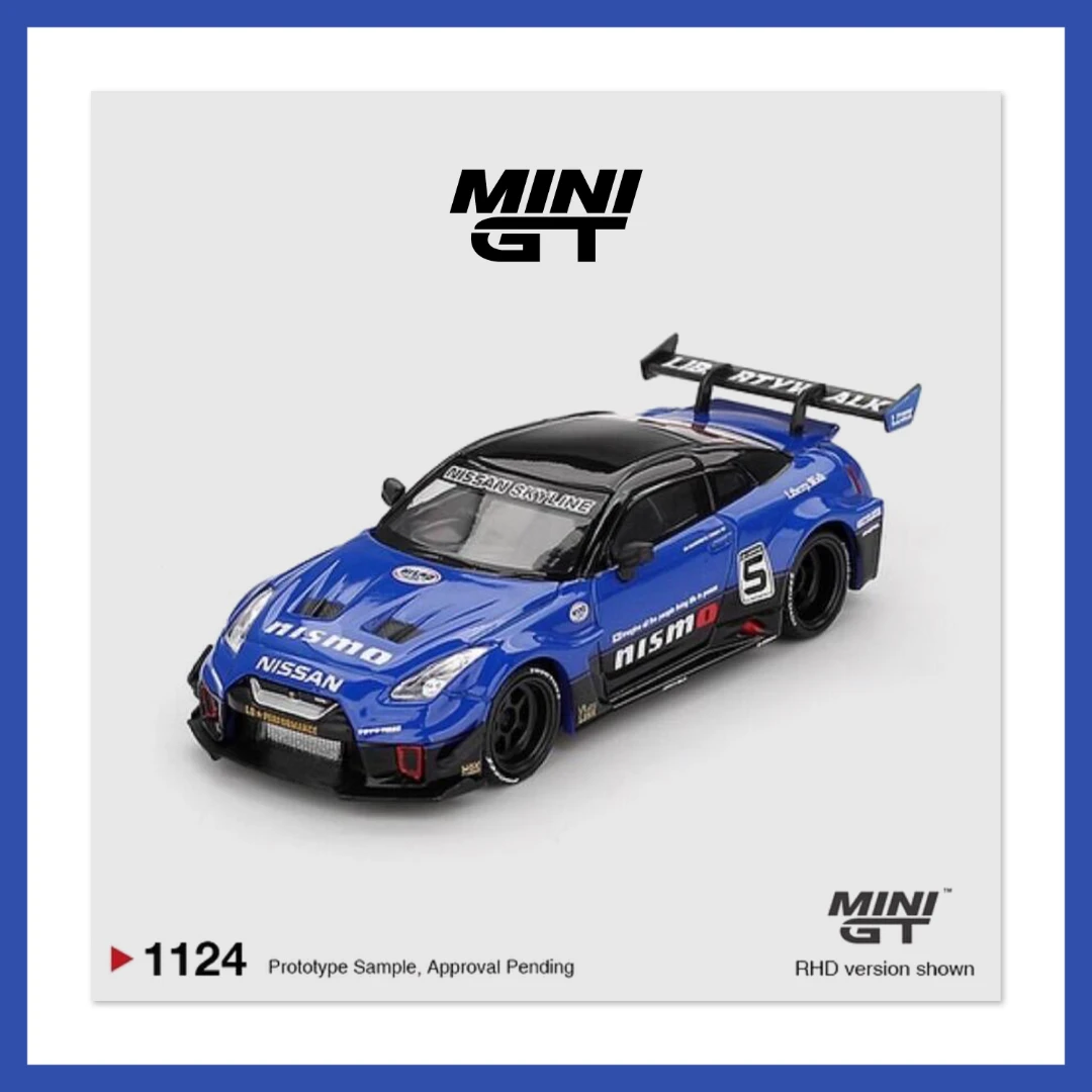 Mini GT[1124] 尼桑GTR R35 超级剪影 LBWK蓝色nismo1:64合金车模