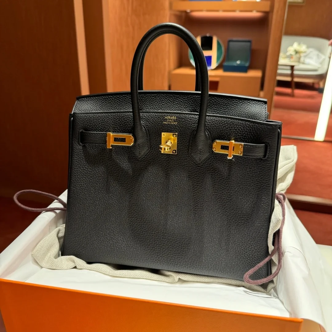 95新 Hermes/爱马仕 【双攀】Birkin 30 黑色 金扣