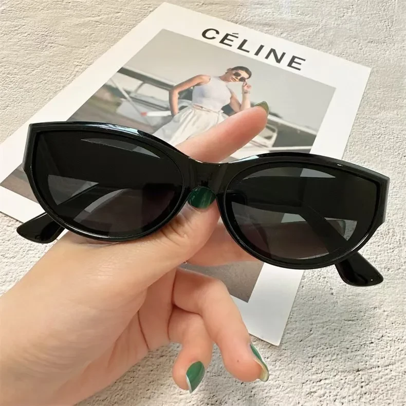 猫眼墨镜简约高级质感方圆脸显瘦气质欧美街拍遮阳新款太阳镜网红