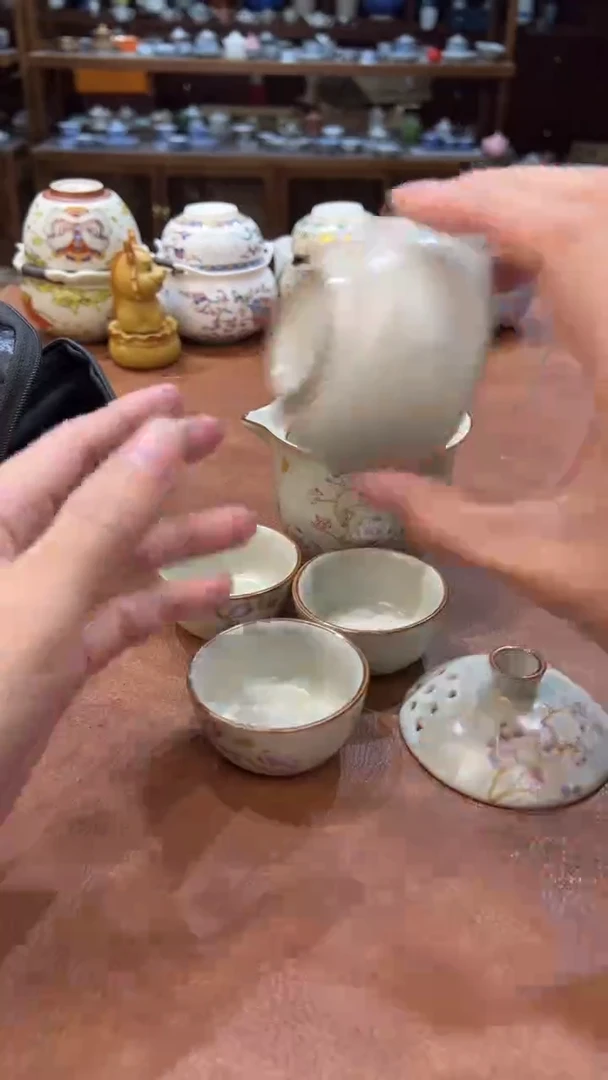 真的很便宜会开片的旅行茶具