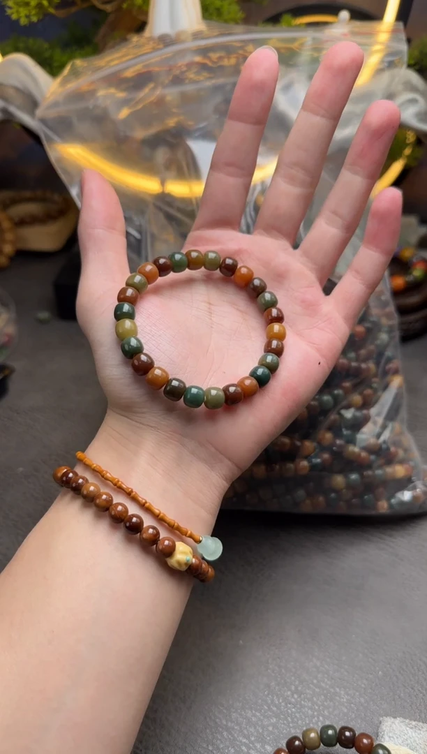 【闪购商品】菩提根/象牙果手串浓郁色马克龙桶珠菩提