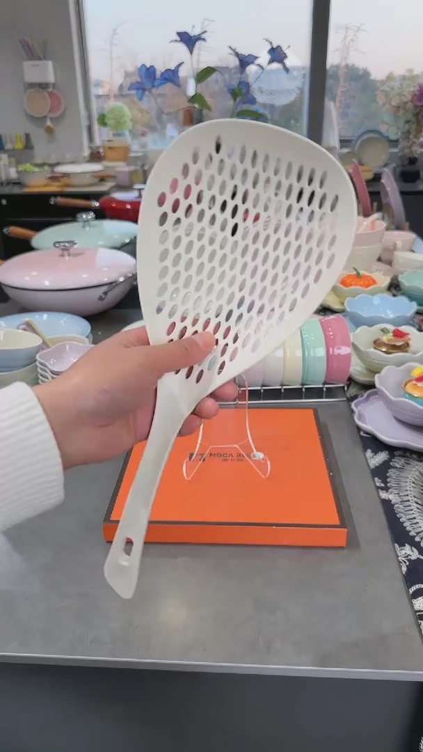 【闪购商品】瓷沥水勺34.5*13.5*4cm-霜白