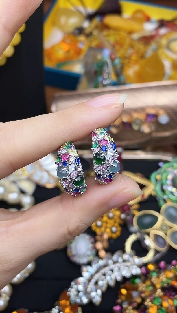 未镶嵌翡翠耳饰翡翠耳钉