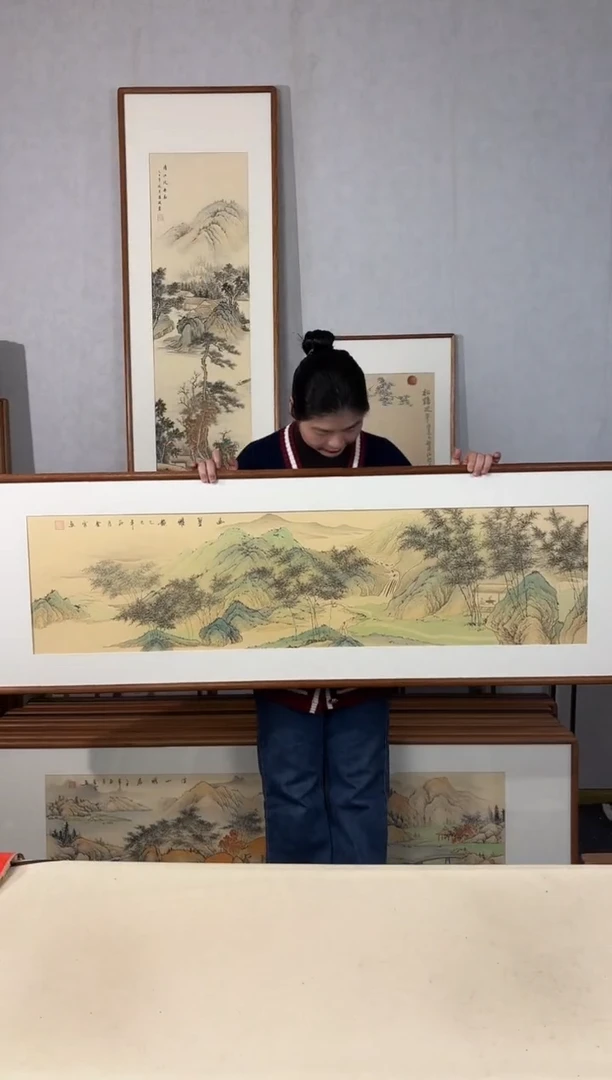 国画手绘*幽皇雅韵*52*172cm带框发货