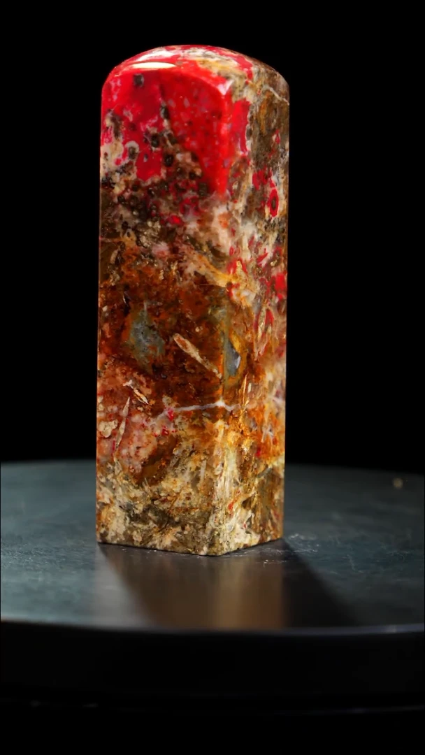 鸡血石刘关张鸡血石