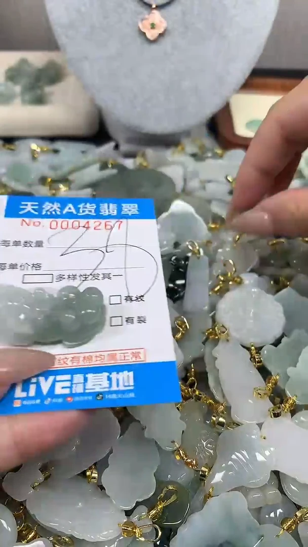 翡翠未镶嵌颈饰净货挂件-4267