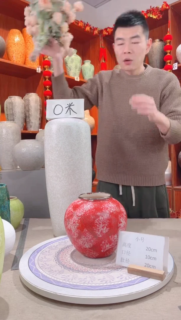 【闪购商品】瓶映山红 小号 陶瓷花瓶 无花 微瑕