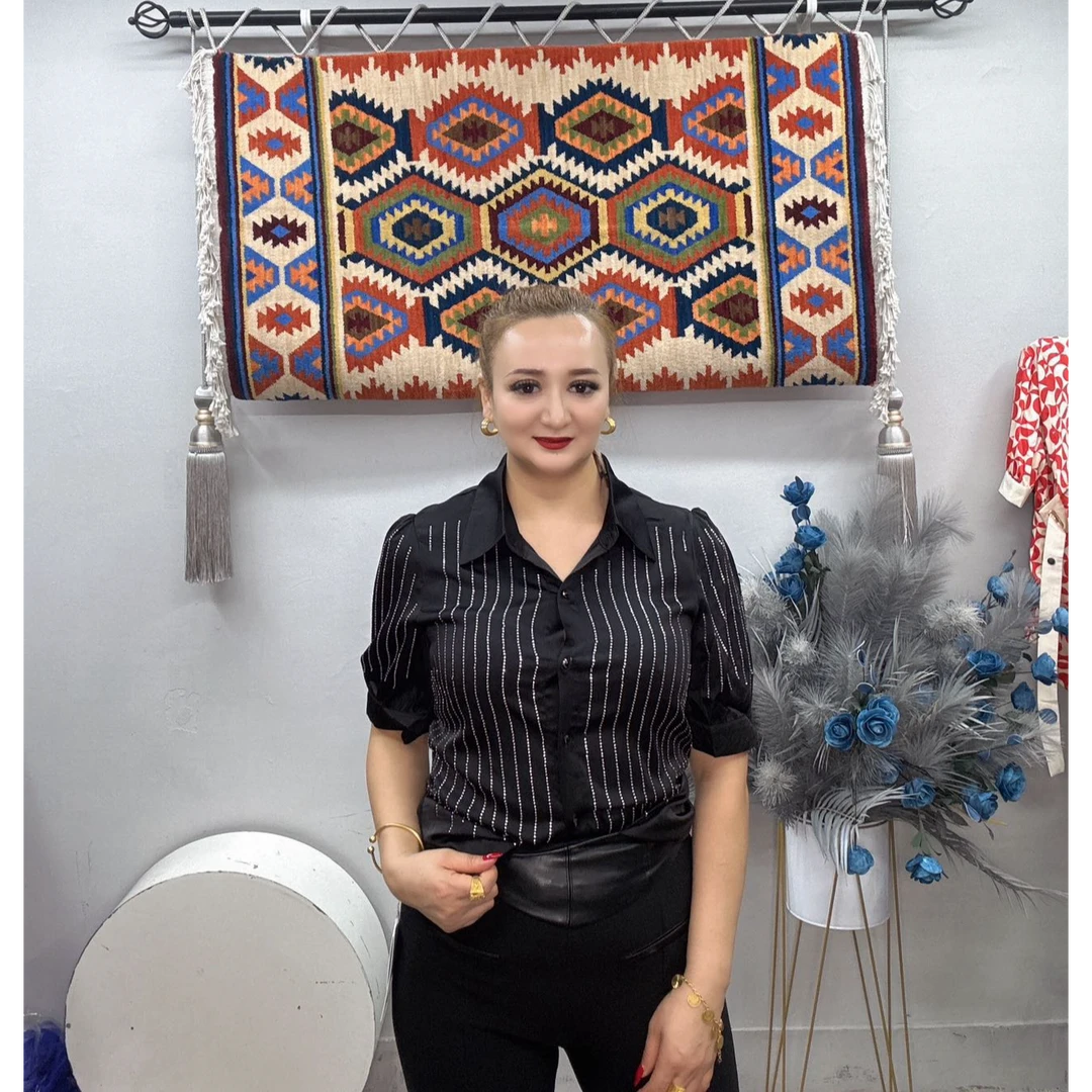 超美气质线条电钻衬衫 休闲 夏季 修身 潮流 9929