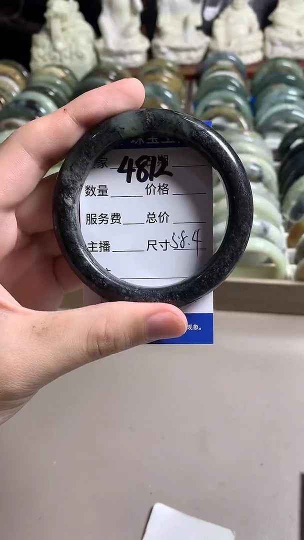 未镶嵌蛇纹石玉手镯4812