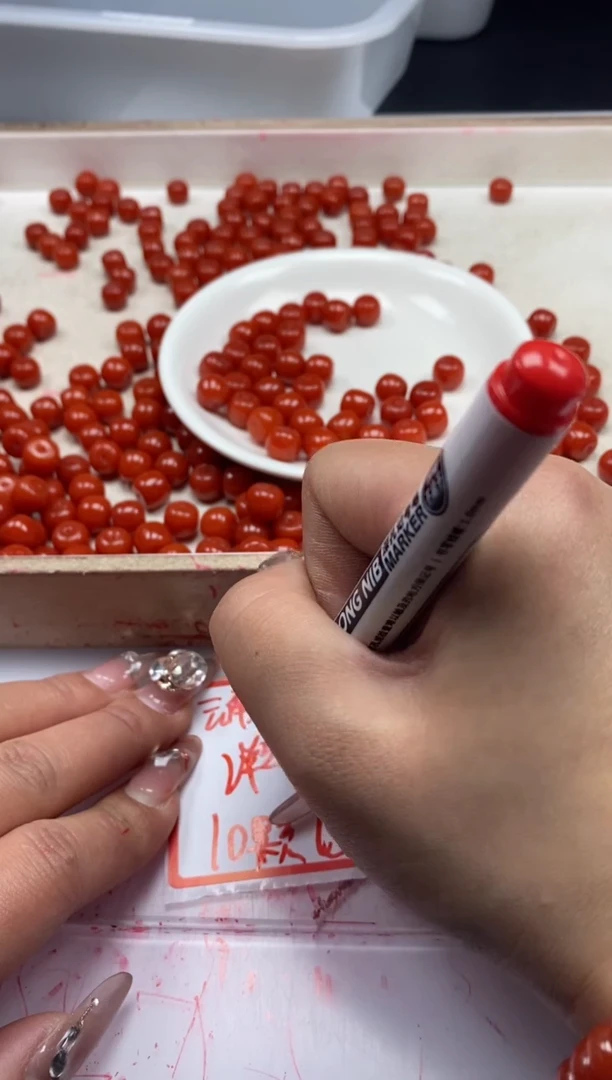 【闪购商品】玛瑙/玉髓颈饰未镶嵌w1159满肉南红10*9mm*10颗