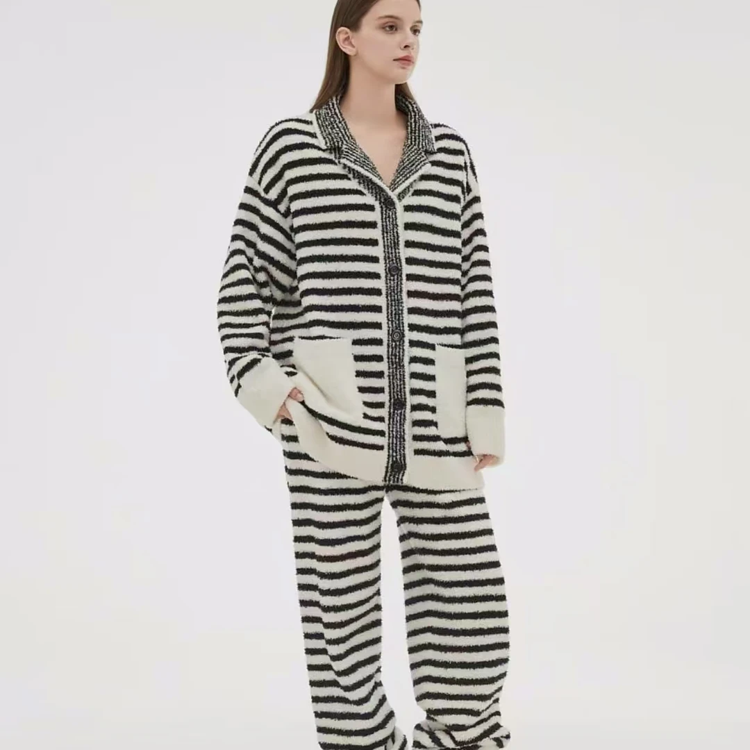 SIEOYJIEA/私迹【韩系小狗】时尚长袖半边绒高定女款睡衣家居服