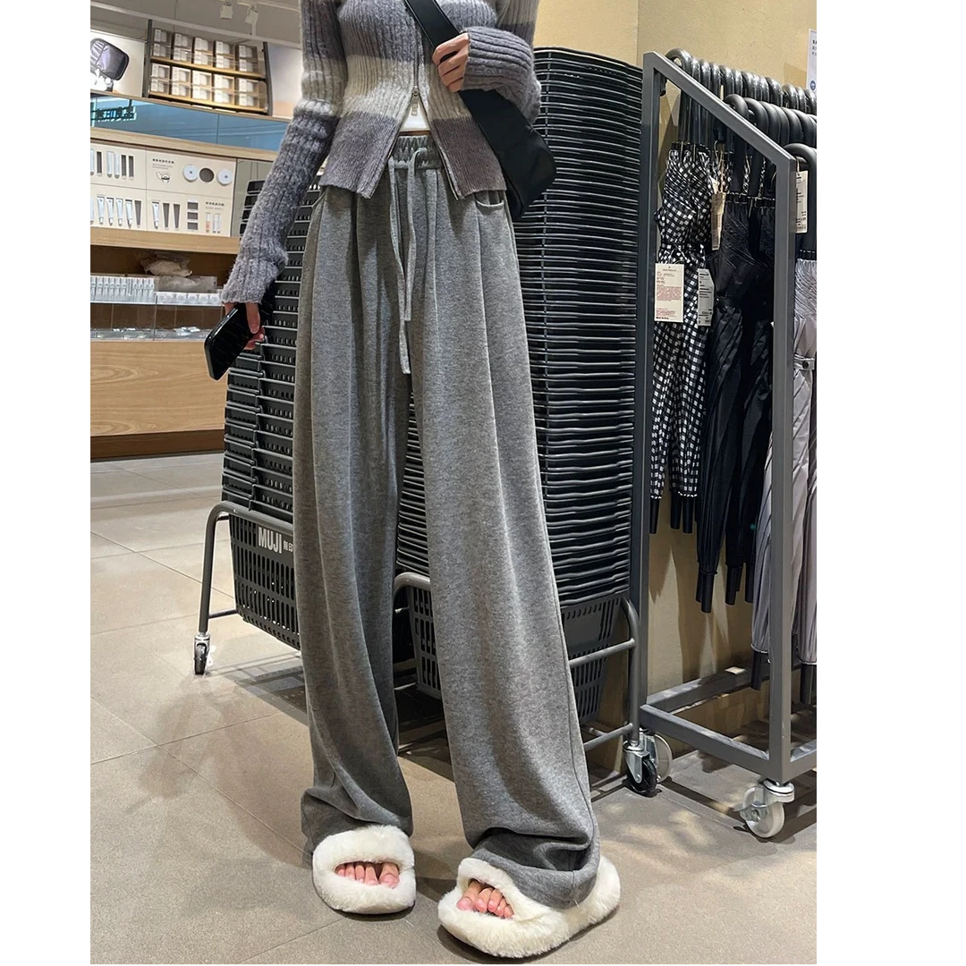 韩系纯色软糯垂感纯色云朵裤