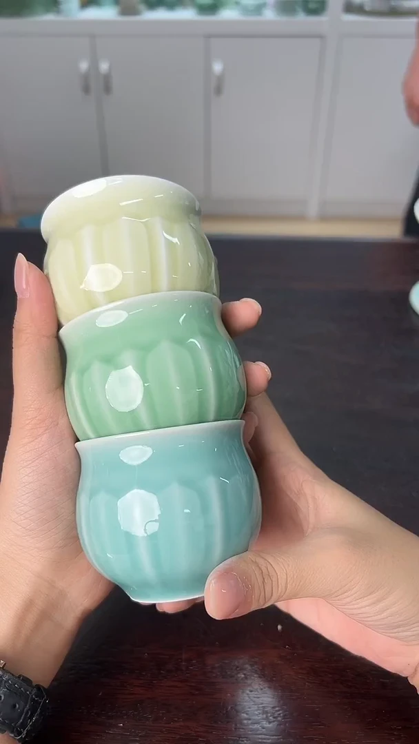 龙泉云间青瓷小米茶器
