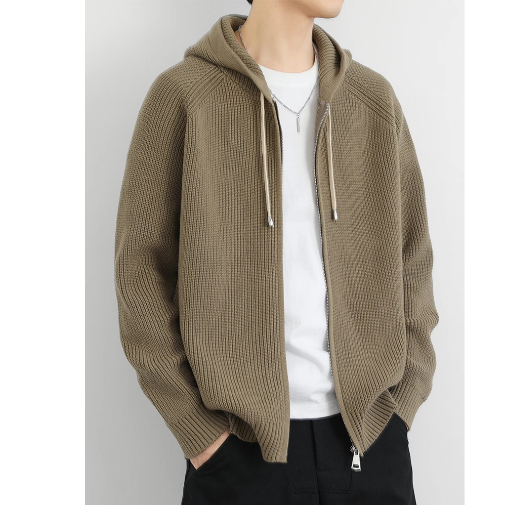 PACUBELUT佩库普伦连帽开衫外套男秋季针织衫夹克男宽松帅气