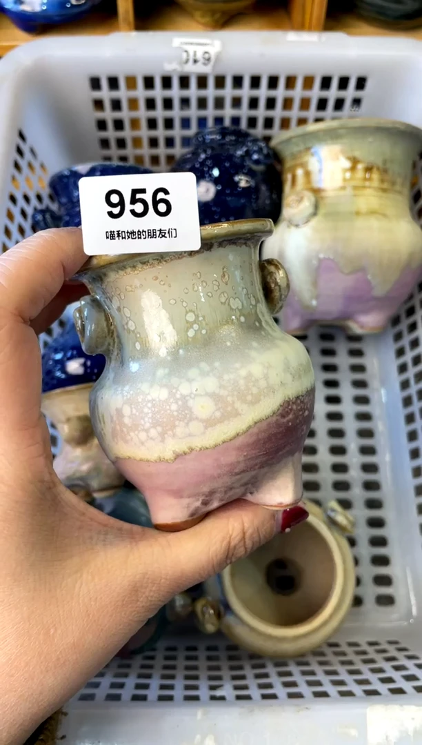 【闪购商品】陶956 内口5【喵喵团圆多肉盆】