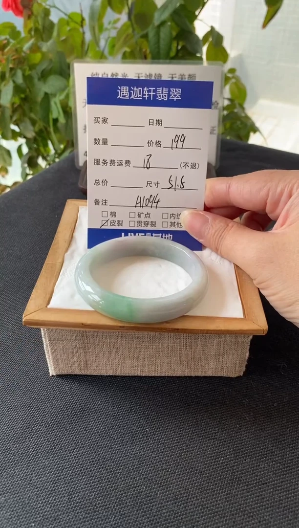 未镶嵌手镯翡翠51.5圈口 A1094编码